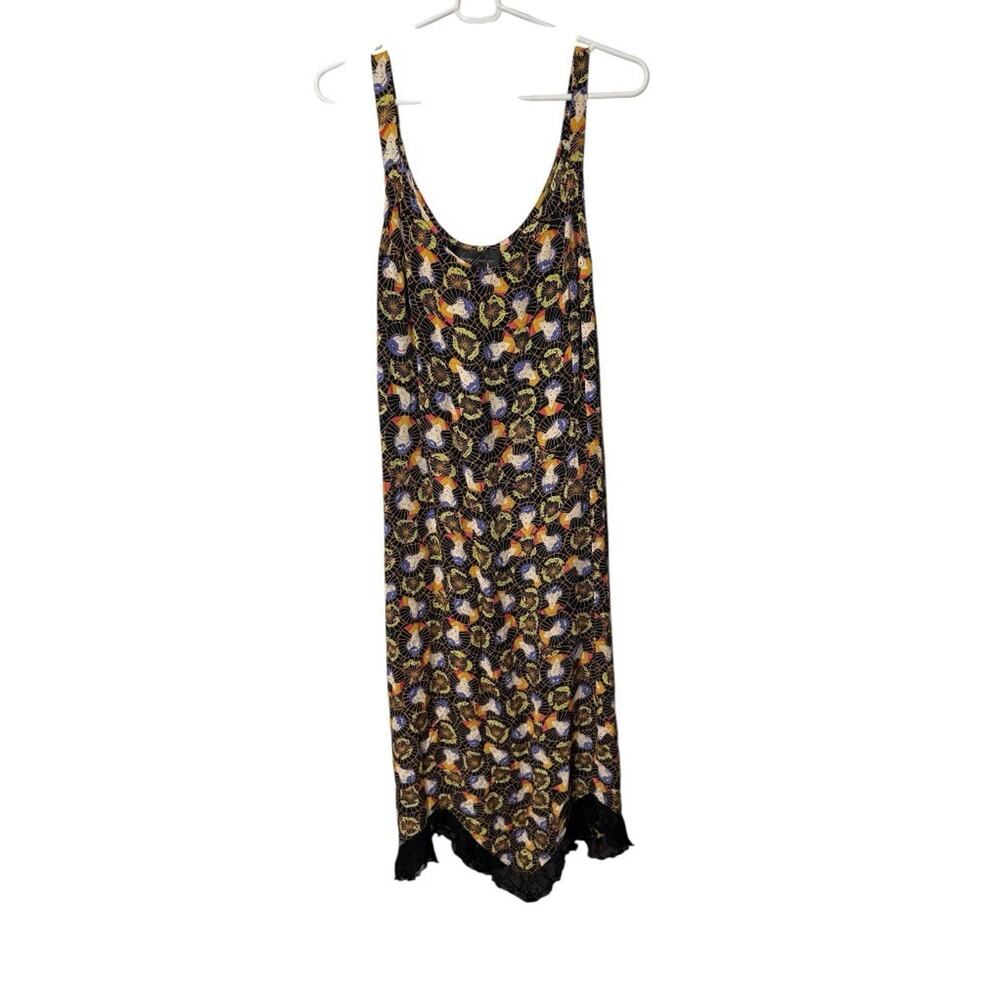 Vintage 90s Jenny Helene Geisha Print Maxi Dress Large Embroidery Asymmetric USA